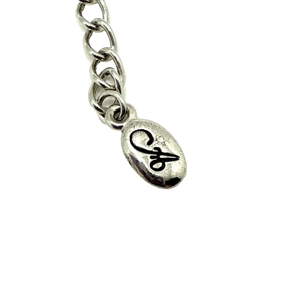 Annaleece by Devries Swarovski Crystal Pendant Necklace Blue Clear Silver Tone